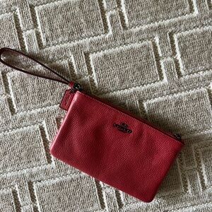 Red coach small handbag wallet